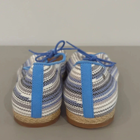 UGG Marleigh Serape Canvas Open Toe Flats Genuine Lamb Fur Lined size 11 - Picture 8 of 9